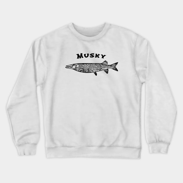 Musky Sports Fishing Design Crewneck Sweatshirt by Davey's Designs